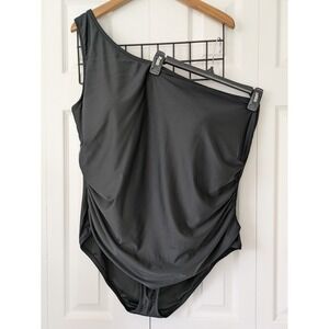 J. Crew Sleek One Shoulder Swimsuit Size 24 Black‎ NWT $118 BX213